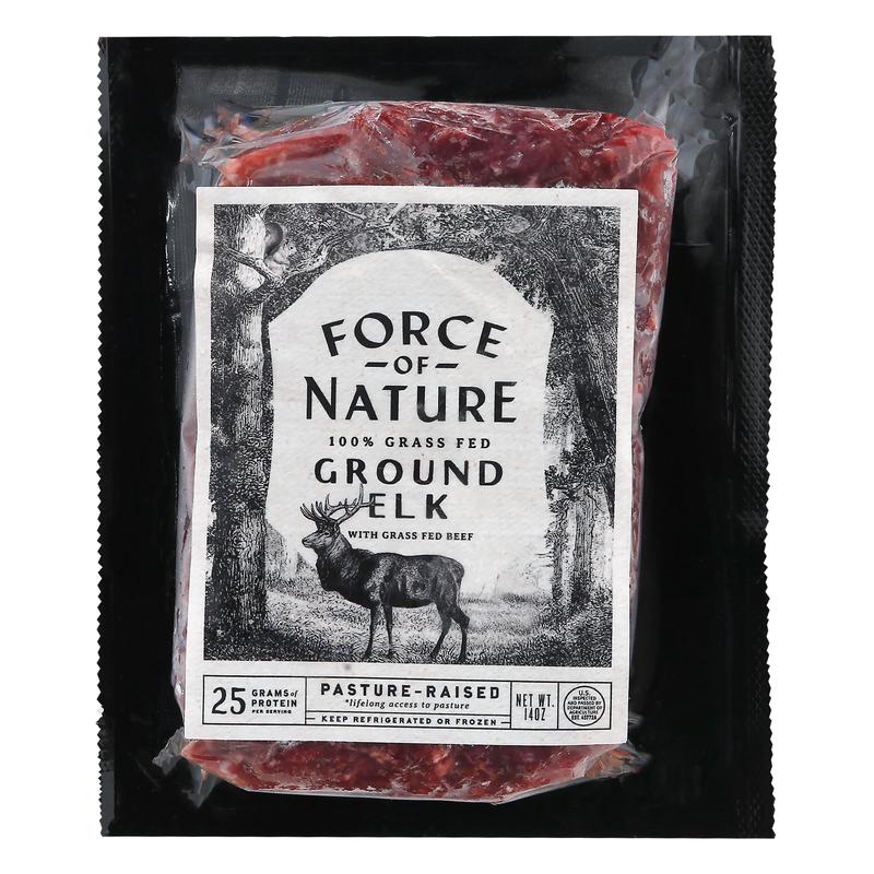 Force Of Nature 100% Grass Fed Ground Elk 14 oz