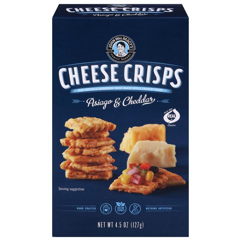 John Wm. Macy's Asiago & Cheddar Cheese Crisps 4.5 oz