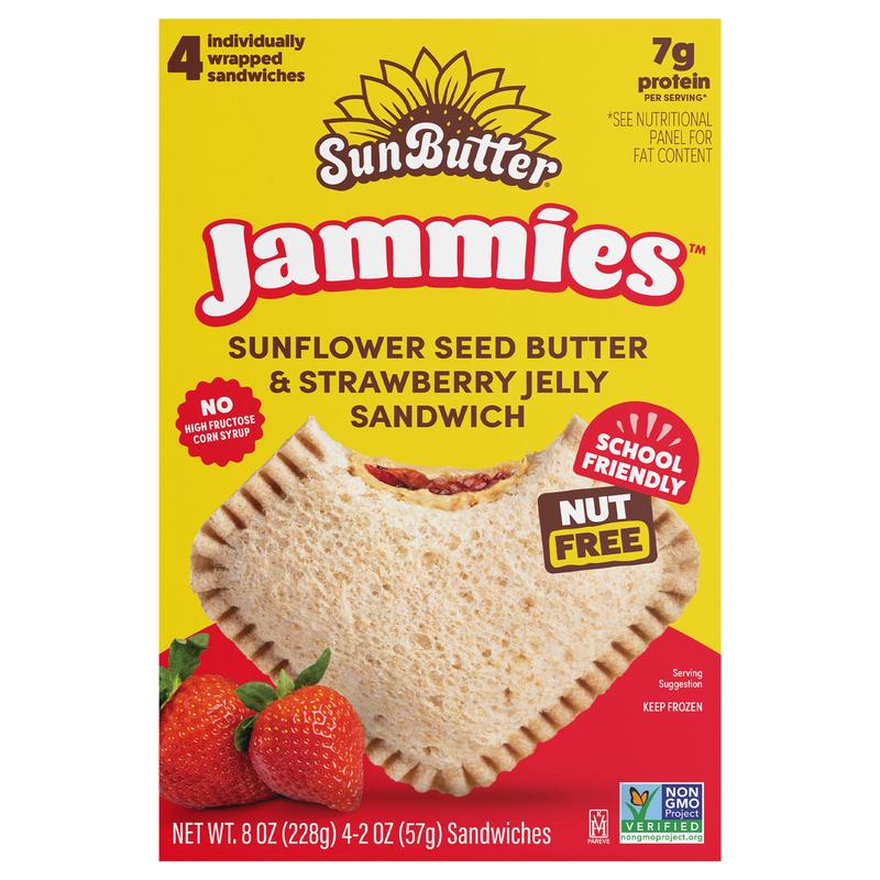 SunButter Jammies Sunflower Seed Butter and Strawberry Jelly Sandwich 8 Oz