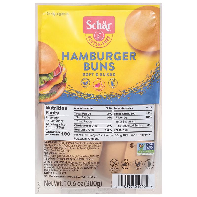 Schar Gluten-Free Hamburger Buns 10.6 oz
