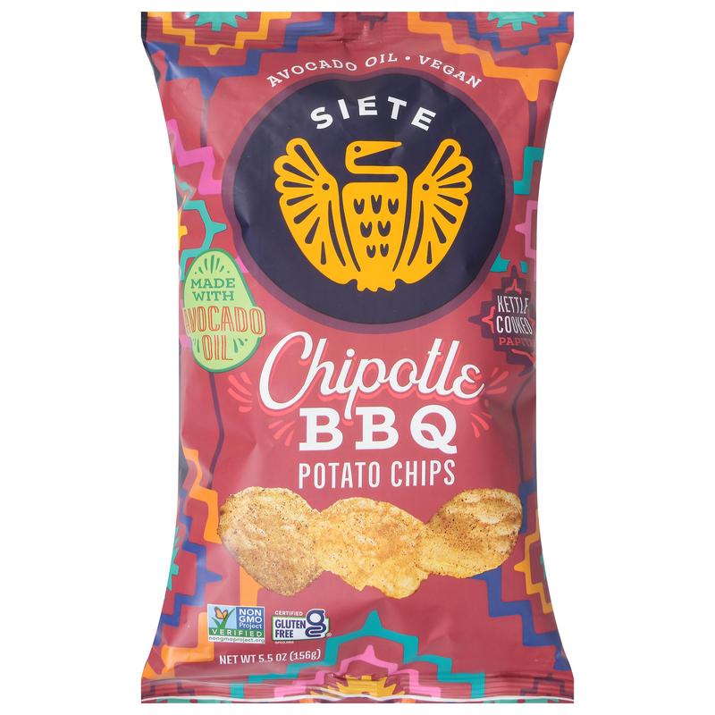 Siete Kettle Cooked Papitas Chipotle BBQ Potato Chips 5.5 oz