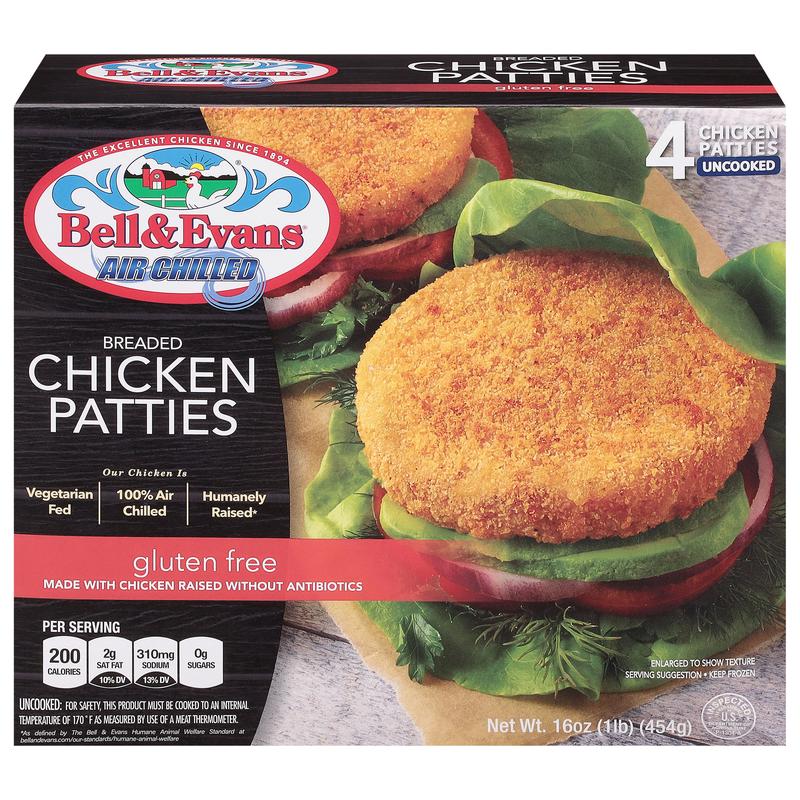 Bell & Evans Breaded Air Chilled Chicken Patties 4 ea