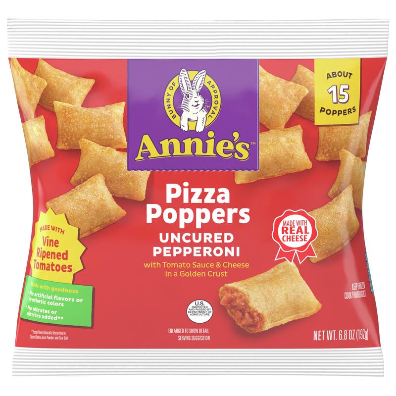 Annie's Frozen Pizza Poppers, Uncured Pepperoni, Snacks, 6.8 oz, 15 ct