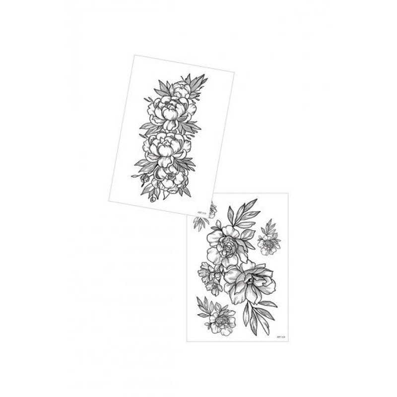 2 Piece Temporary Tattoo Set, Temporary Tattoo, Body Tattoo, Arm Wrist Tattoo, Neck Tattoo, Back Tattoo