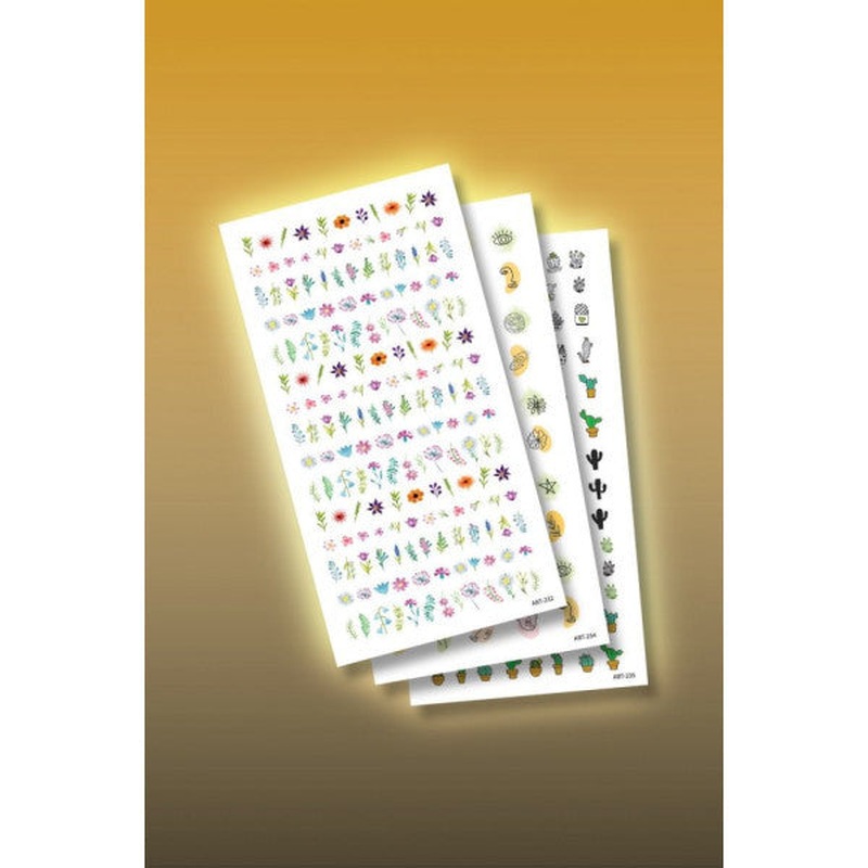 3 Piece Nail Tattoo Set, Nail Sticker Set, Nail Art, Tattoo