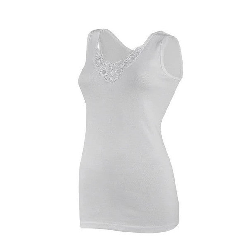 6 Pack Yldz Women's Lace Wide Strap Undershirt 2027