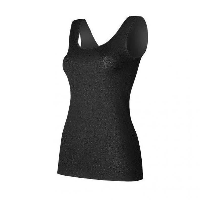 6 Piece Yldz Women's Houndstooth Wide Strap Undershirt Black 2258