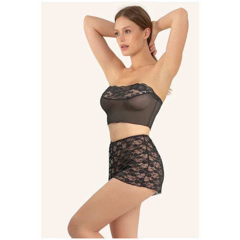 Doremi Tulle Detailed Shorts Bralet Set