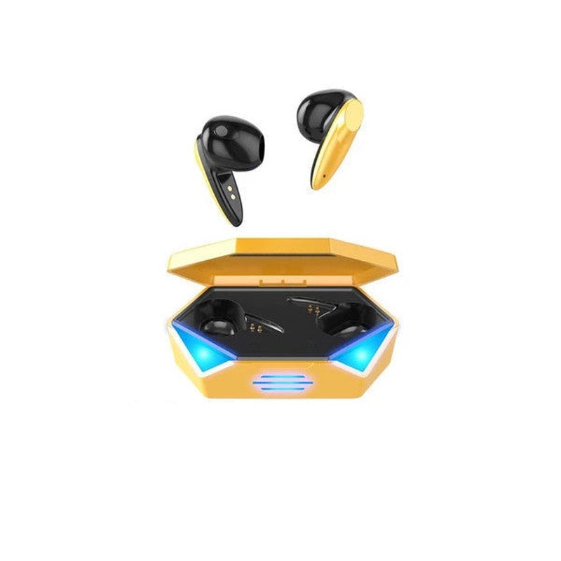 Gaming Headset Wireless Earbud Rgb Light Dual Microphone 3 Mode Bluetooth 5.2 Tg-G20 Yellow