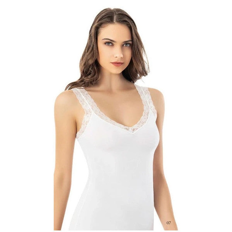 Kota Women's Modal V Neck Lace Strappy Tank Top 6606