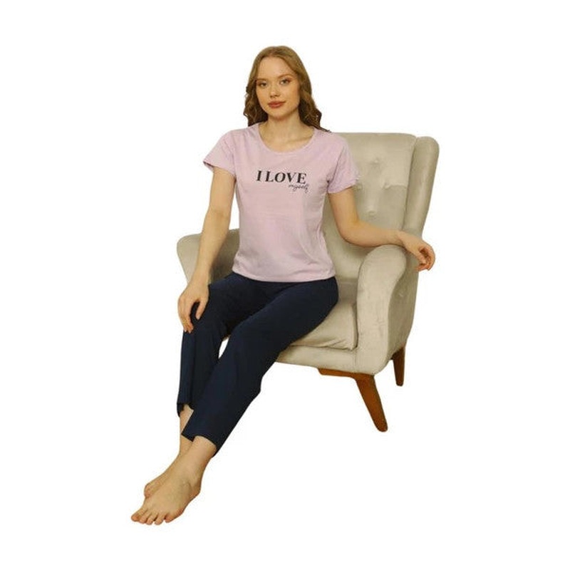 Ozlem Ladies Short Sleeve Pajama Set 4003