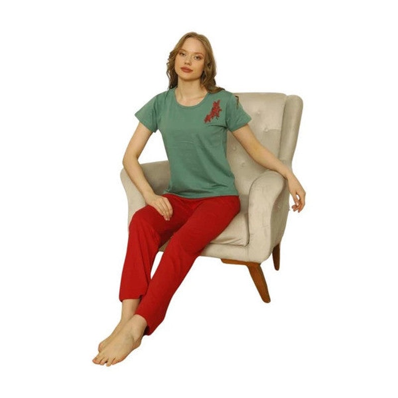Ozlem Ladies Short Sleeve Pajama Set 4011