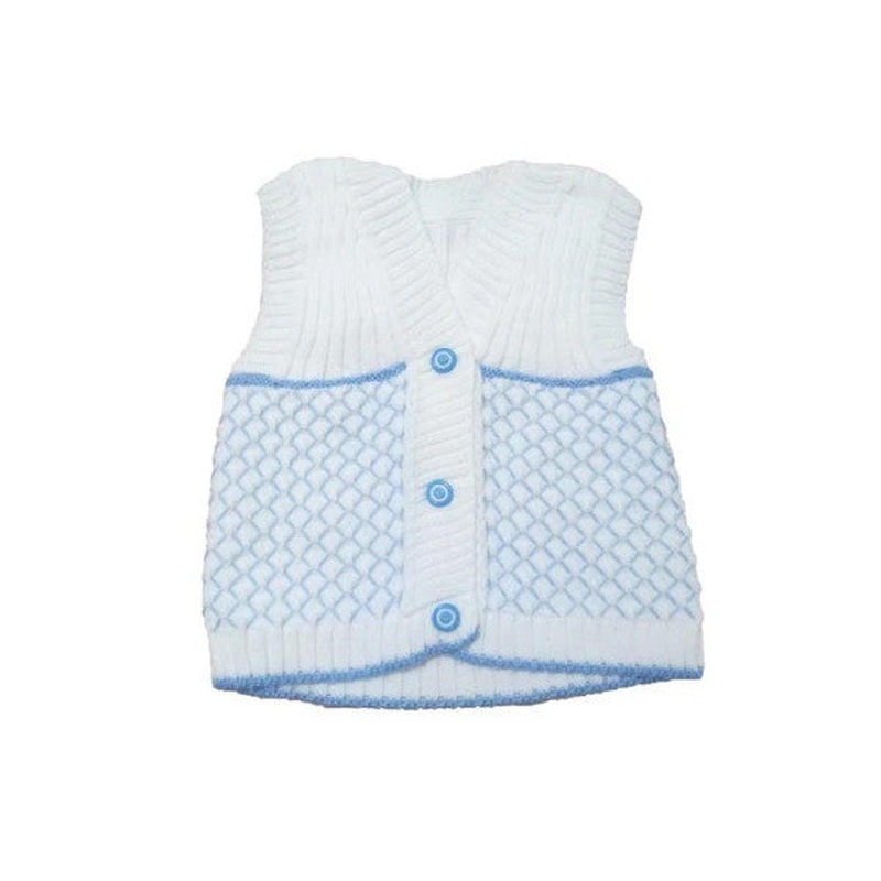 1 Year Old Baby Boy Sleeveless Vest Blue White Baby Boy Vest