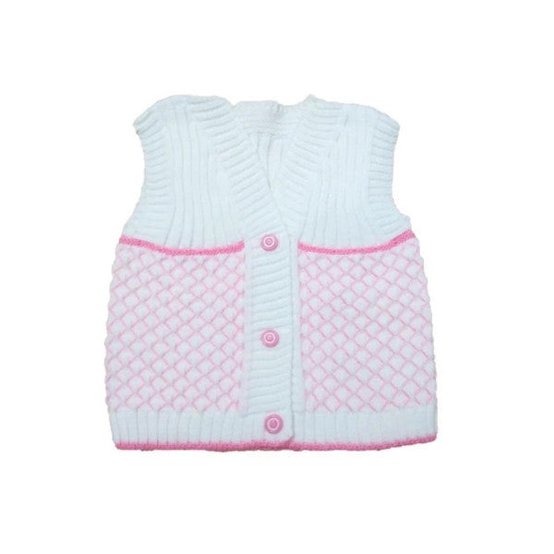 1 Year Old Baby Girl Sleeveless Vest Pink White Baby Girl Vest