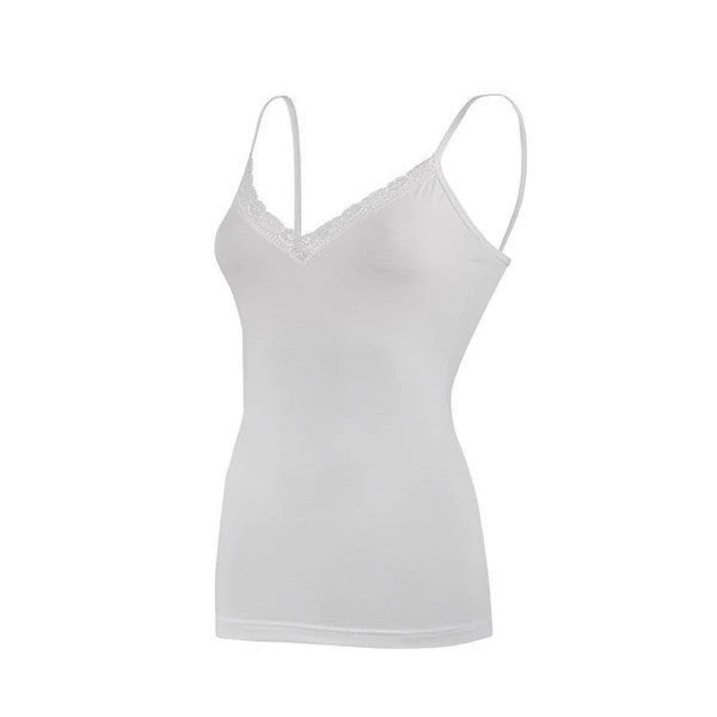 3 Pieces Yldz Women's Modal Lace Rope Strap Undershirt White 2225