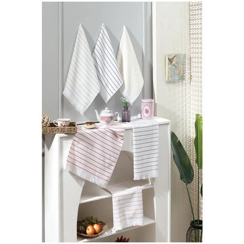 6-Piece Kitchen Drying Cloth, Striped Kitchen Towel, 40X60 Cm, Stain-Resistant, Odor-Free, Kitchen Cloth
