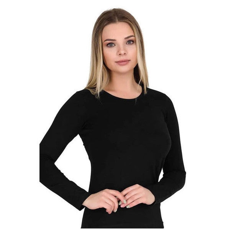 6 Pieces Berrak Women's Lycra Singlet Long Sleeve Undershirt 2134