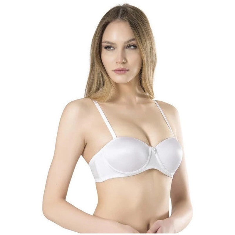 Fabony Women's Basic Full Cup Padded Supported Strapless Bra 3010