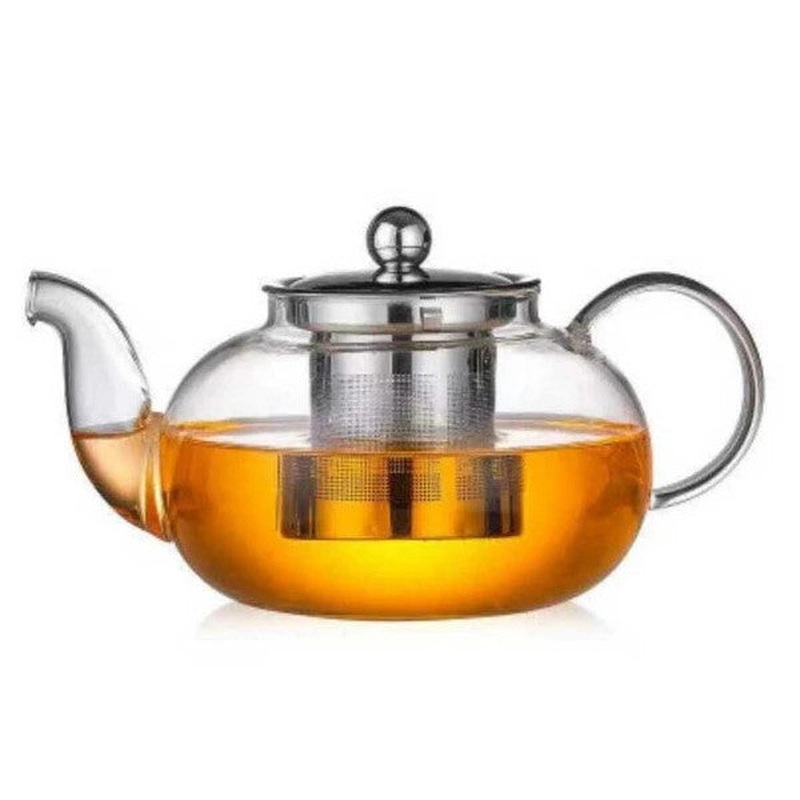 Glass Teapot 600 Ml - Steel Strainer