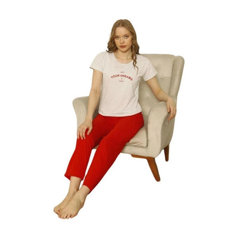 Ozlem Ladies Short Sleeve Pajama Set 4004