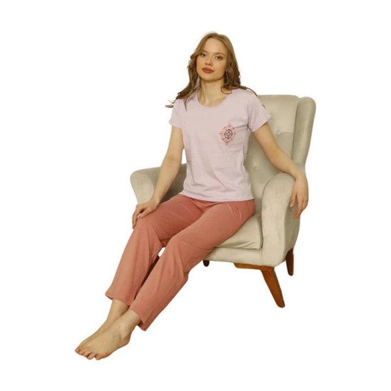 Ozlem Ladies Short Sleeve Pajama Set 4009