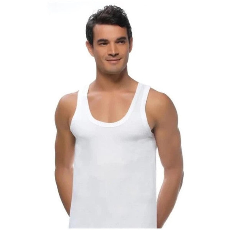 Sedef Yldz Men's Combed Cotton Undershirt White 1001
