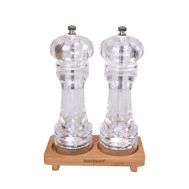 Bambum Varela - 2 Pieces Salt-Pepper Grinder Set Transparent - Large