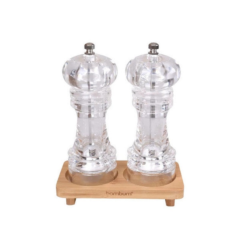 Bambum Varela - 2 Pieces Salt-Pepper Grinder Set Transparent - Medium