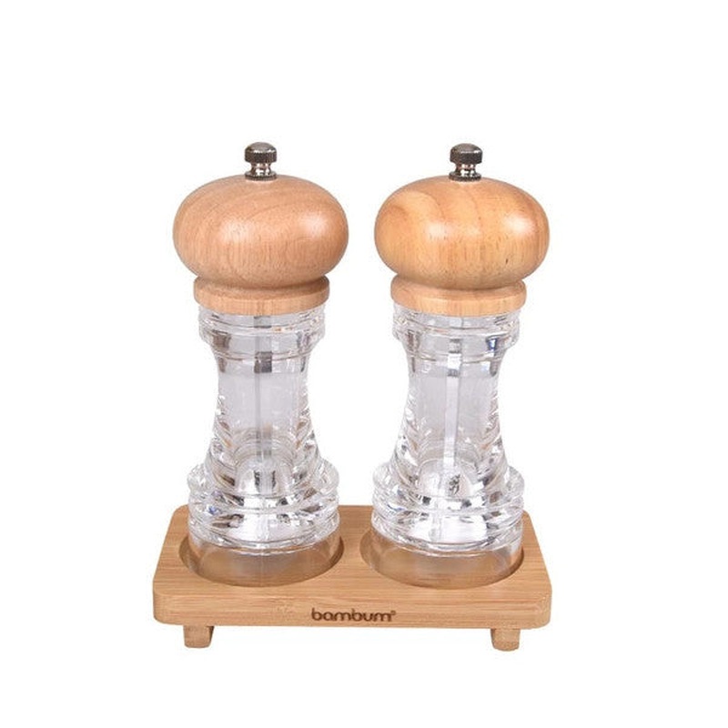 Bambum Varela - 2 Pieces Salt-Pepper Grinder Set Wooden - Medium