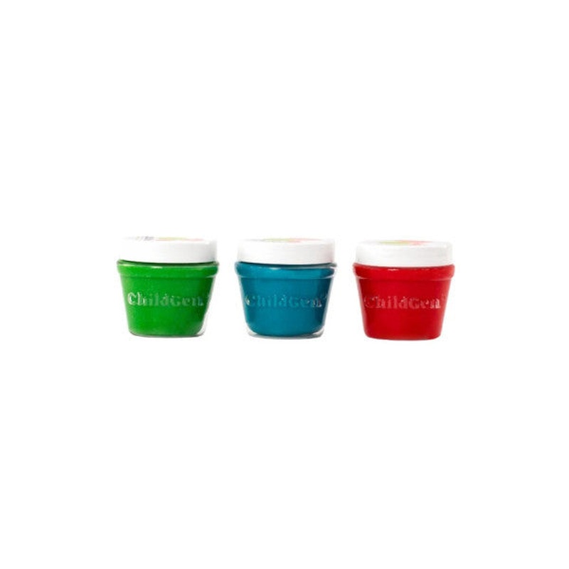 Childgen Natural Play Dough Set Of 3 Blue Red Green 3X125Gr - Premium Jar