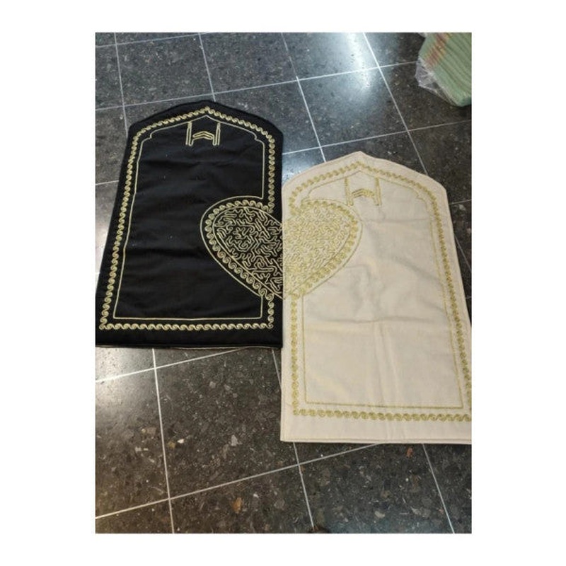 eyizdiyar Love Velvet 2-Piece Prayer Rug Set Gold