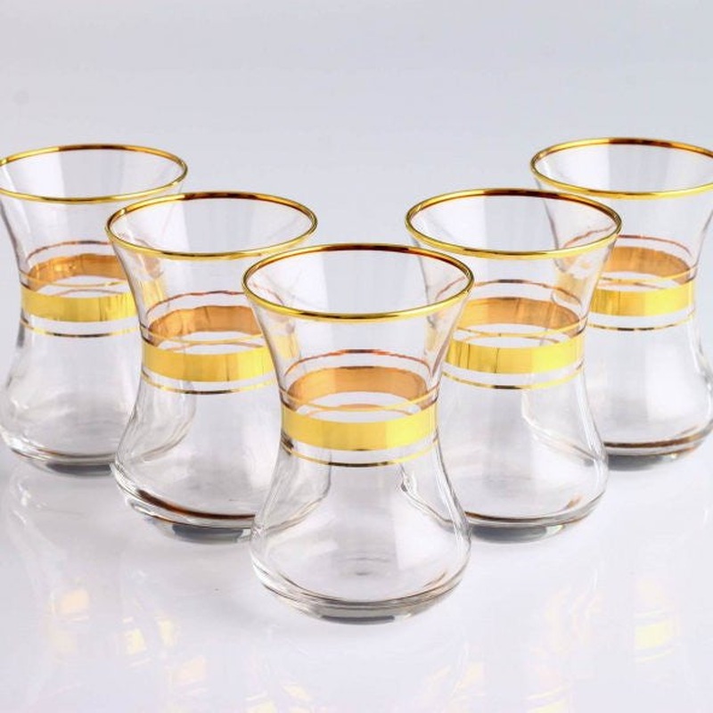 Paabahe Slim Gold Gilded (Pby) Glass Set for 6 People