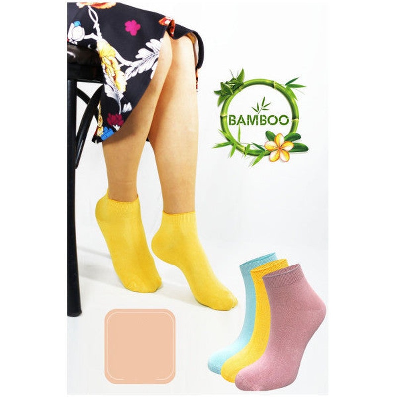 Women's Bamboo Ankle Socks (3 Pieces) Invisible Seamless Perfumed Short Summer Women's Socks