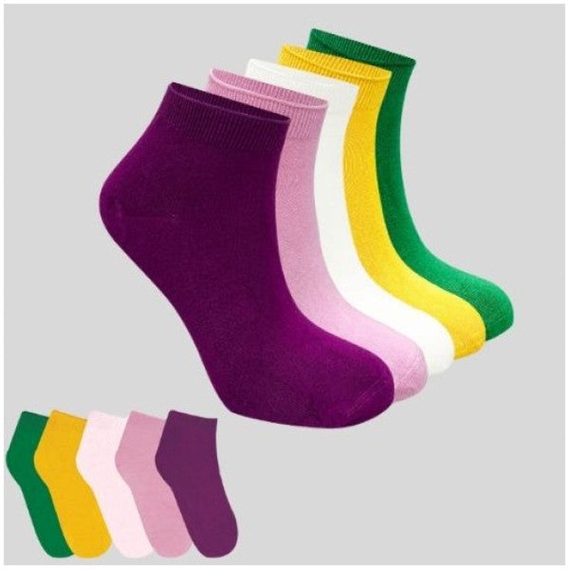 Women's Quality Bamboo Booties Socks (5 Pieces) Seamless Invisible Perfumed Short Model Socks