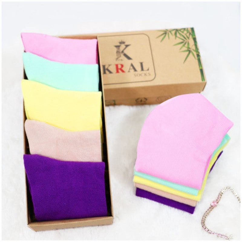 Women's Socks Seamless Perfumed (5 Pairs) Gift Boxed Bamboo Booties Sock Set