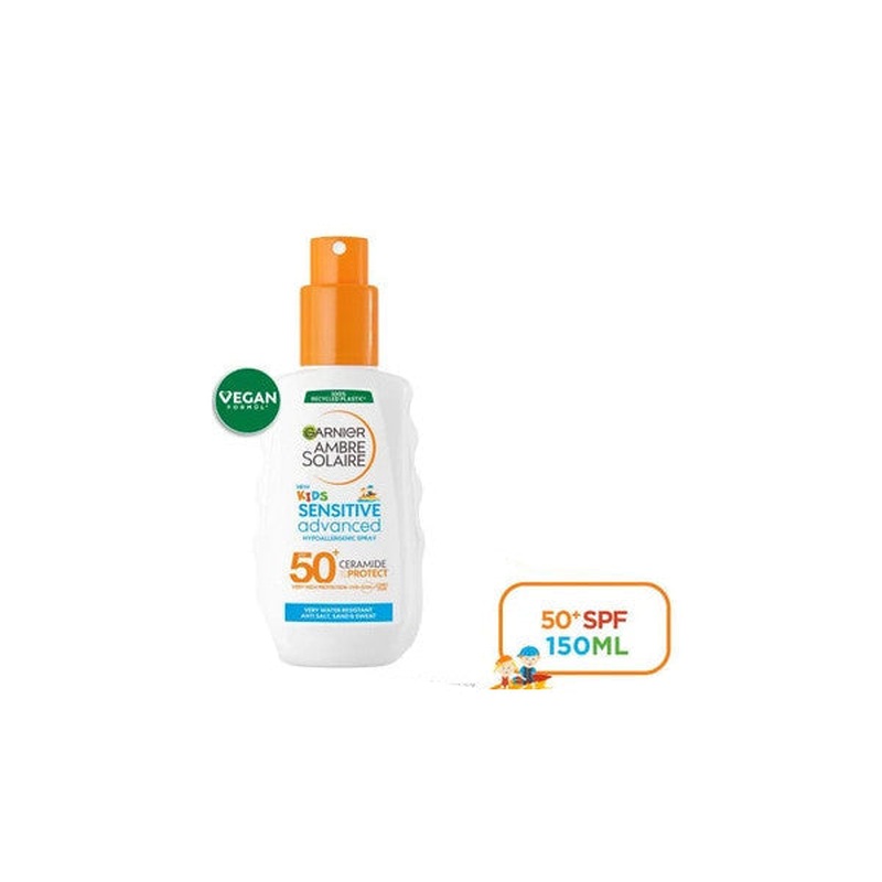 Garnier Ambre Solaire Sensitive Advanced 50 Factor Children's Sunscreen Spray - 150 Ml