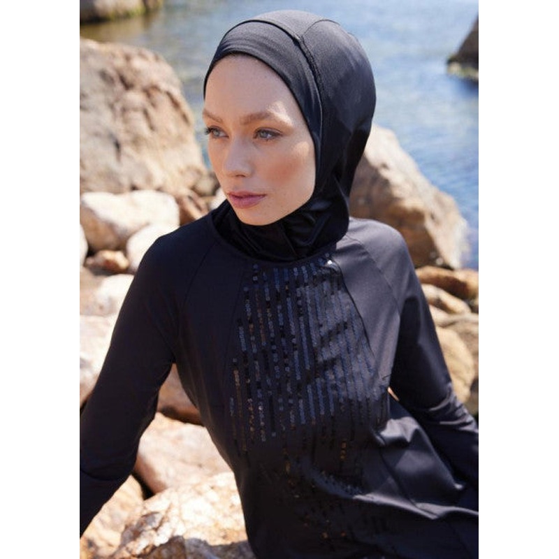 Sequin Embroidered Covered Swimsuit Top