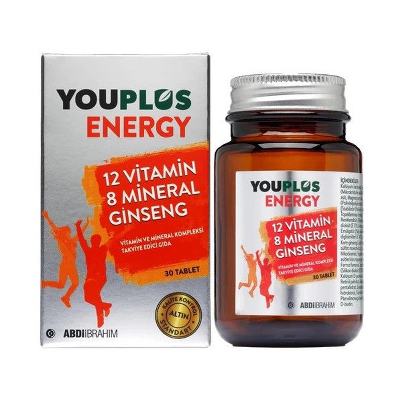 Youplus Energy Vitamin And Mineral Complex Supplementary Food 30 Tablets