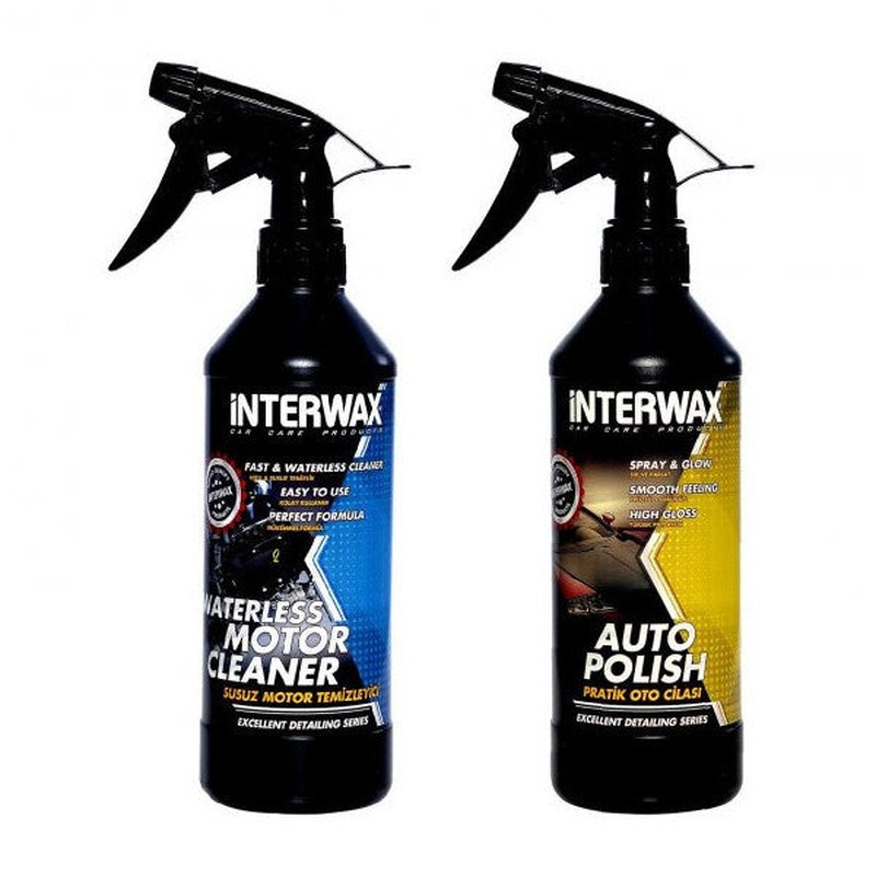 Interwax 2 Pieces, Set Waterless Engine Cleaner And Fast Polish 500 Ml