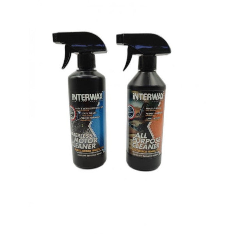 Interwax 2 Pieces Waterless Engine Cleaner 500 Ml & Multi-Purpose Upholstery Cleaner 500 Ml