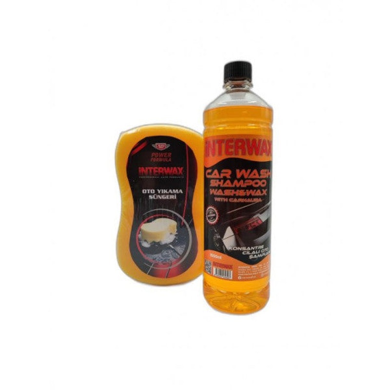 Interwax Polished Car Shampoo 1 Lt & Interwax Power Formula Car Wash Sponge