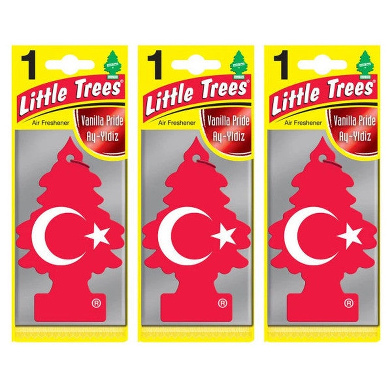 Little Trees 3 Pieces Turkish Flag Vanilla Flavored Car Air Freshener