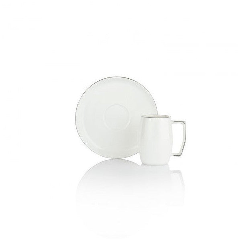 Schafer Flott 6-Piece Coffee Cup Set-12 Pieces-Silver