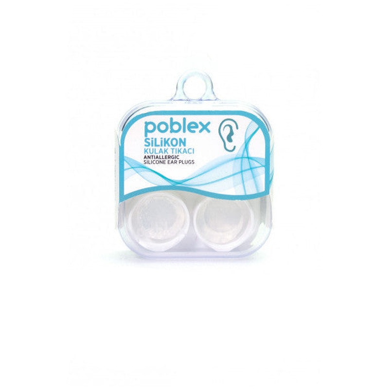 Poblex Silicone Ear Plugs - Ear Protector Plug Pure Silicone 2-Pack