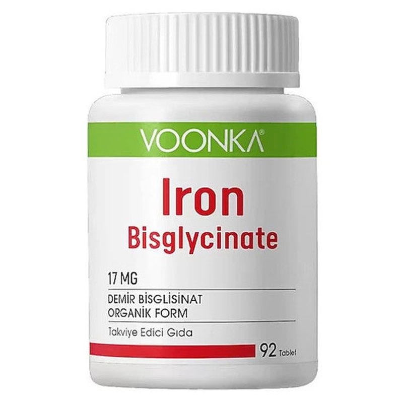 Voonka Iron Bisglycinate 17Mg Iron 92 Tablets