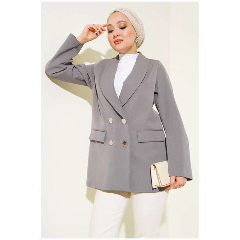 Four Buttoned Double Jacket Anthracite