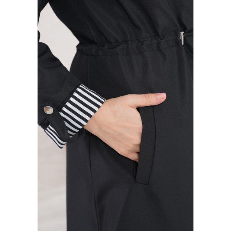 Hooded Black Trench Coat