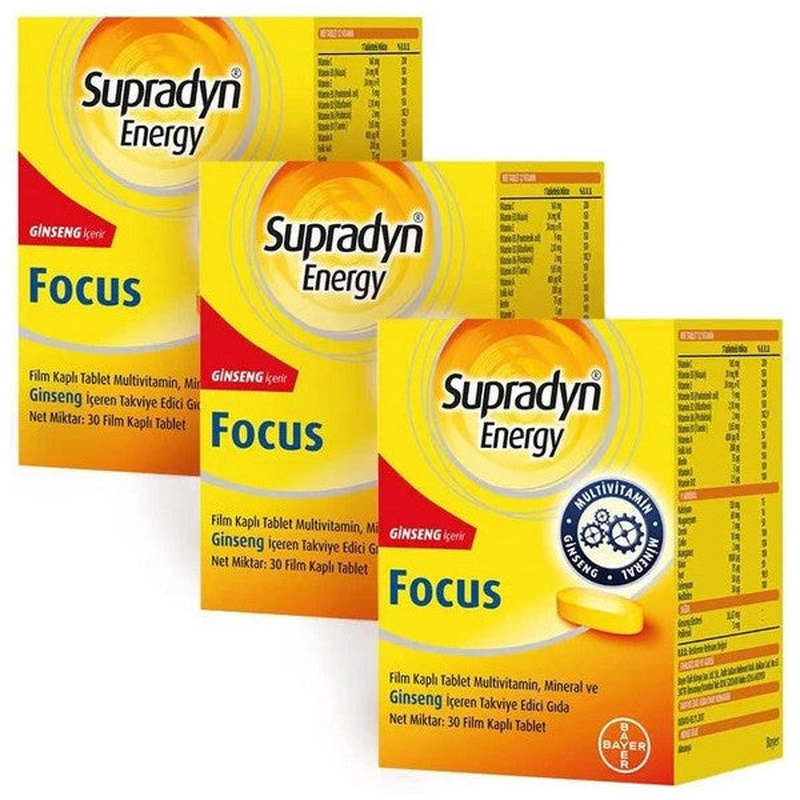 Supradyn Energy Focus Multivitamin 30 Tablets 3 Pieces