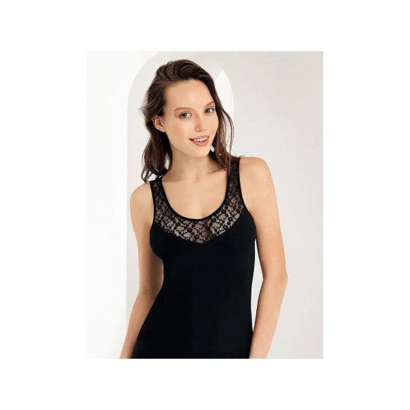 ahinler Women's Lace Wide Strap Lycra Undershirt B1043