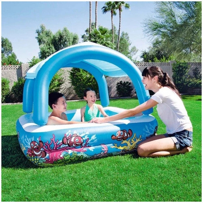 Bestway Inflatable Floor, Removable Top Uv Protected Inflatable Children's Pool (147X147X122Cm) - 52192